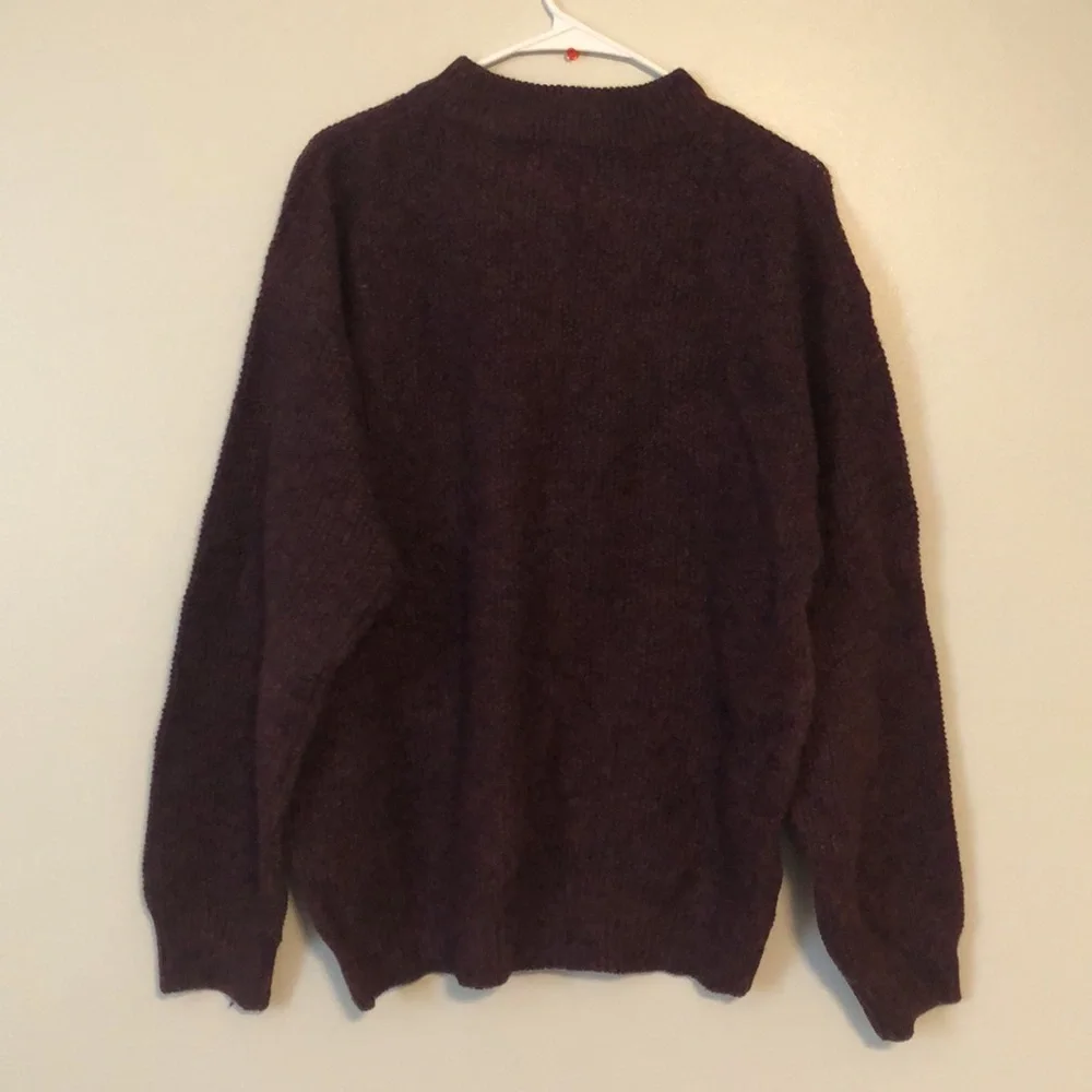 Men’s Woolrich Burgundy 1/4 Zip Wool Heavy Rugged Outdoors Sweater size M - Picture 7 of 10